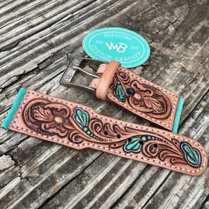 Tooled Leather Watch Band