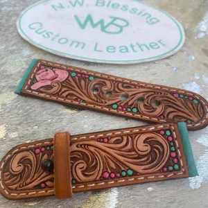 Tooled Leather Watch Band