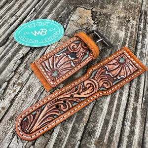 Tooled Leather Watch Band