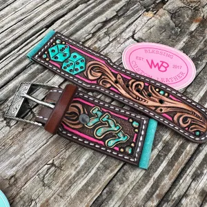 Tooled Leather  Watch Band