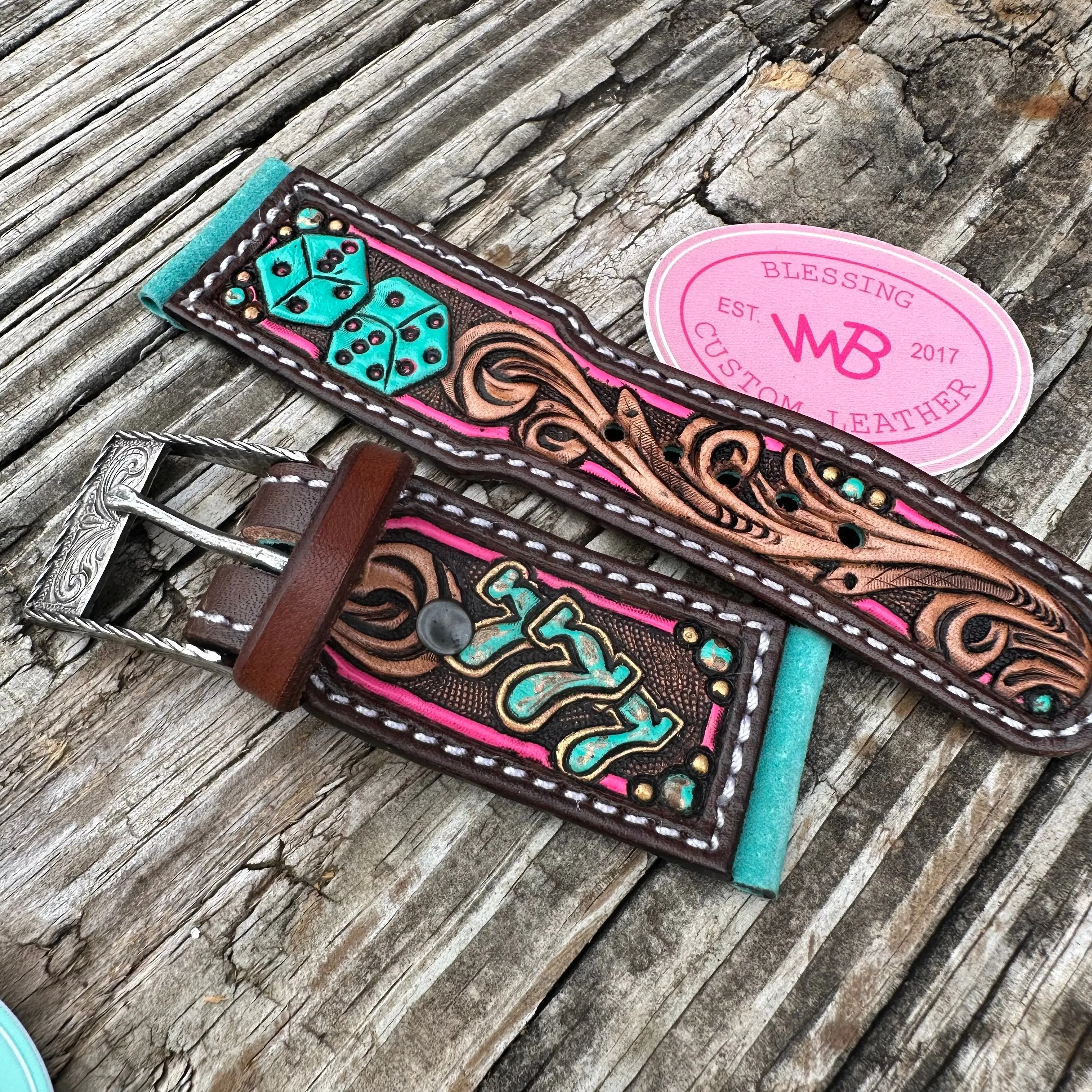 Tooled Leather  Watch Band