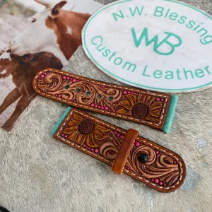Tooled Leather Watch Band