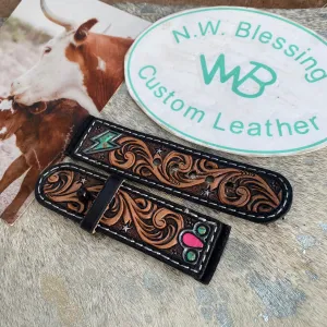 Tooled Leather Watch Band