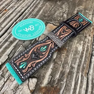 Tooled Leather Watch Band