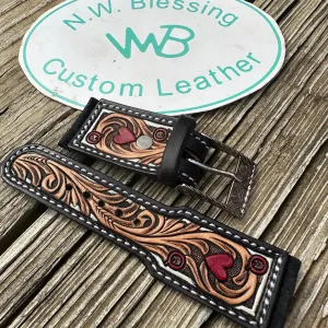 Tooled Leather Watch Band