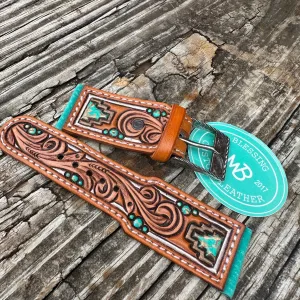 Tooled Leather Watch Band