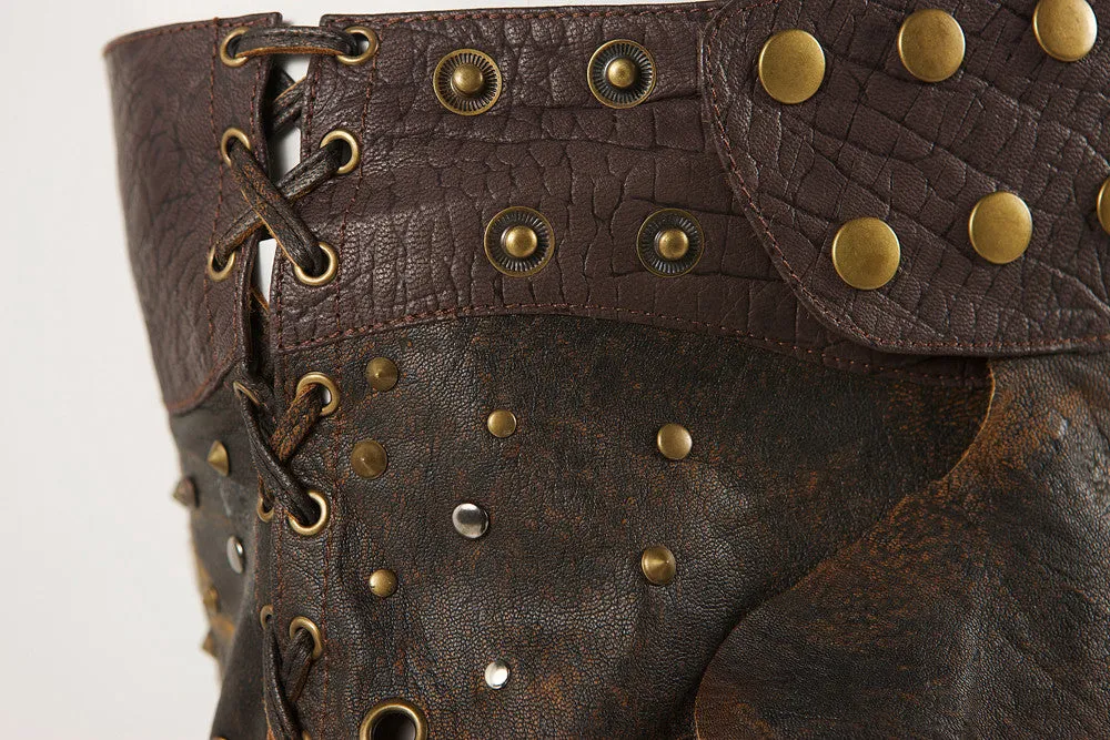 Tribal Leather Wrap Kilt - Long Unisex One Size Fits All