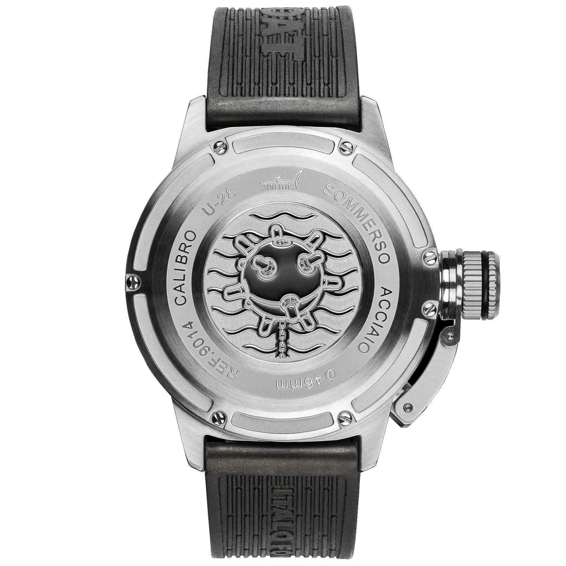 U-Boat submerged clock/a 46mm Automatic Black Steel 9007/A