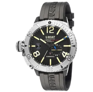 U-Boat submerged clock/a 46mm Automatic Black Steel 9007/A