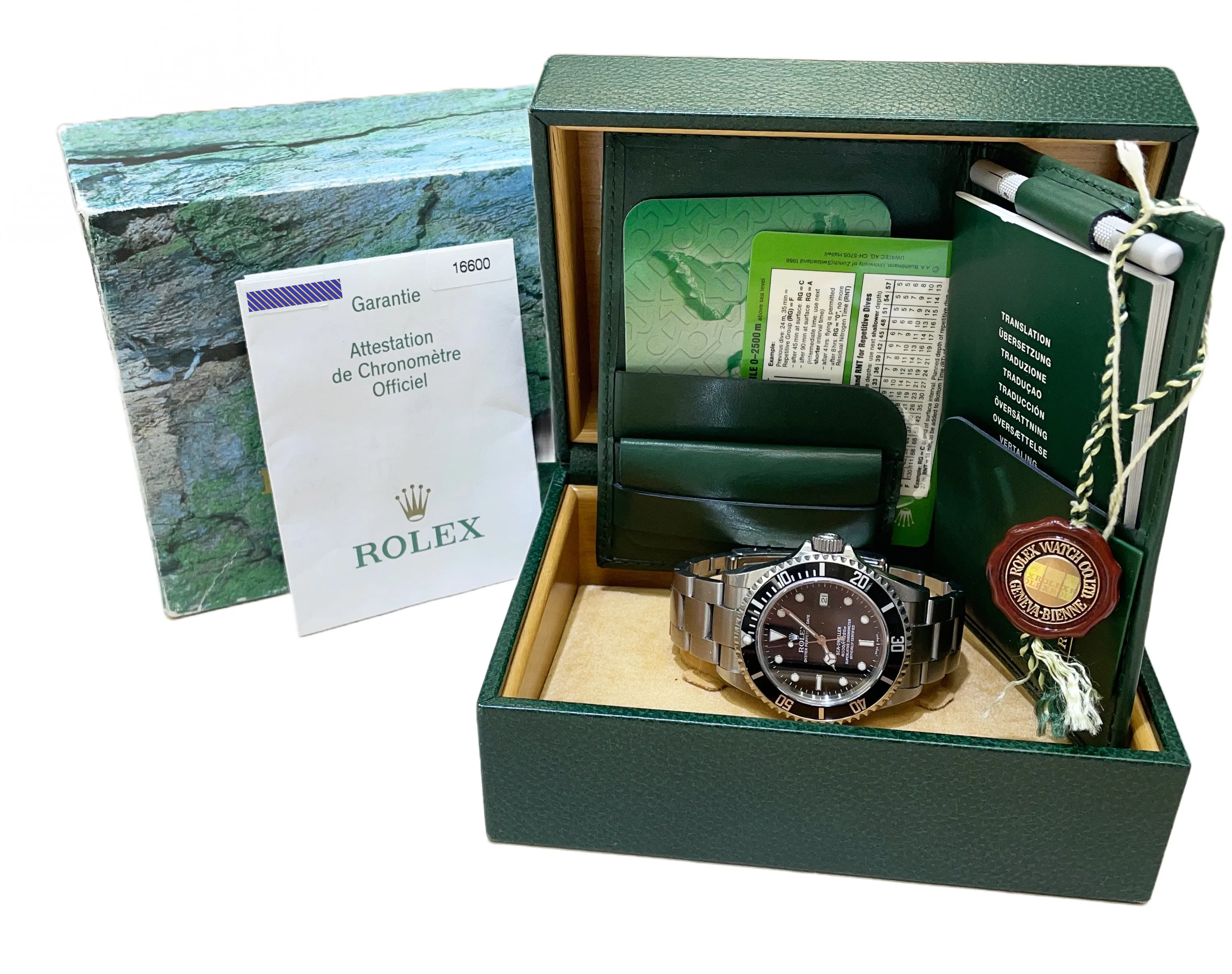 UNPOLISHED Rolex Sea-Dweller 16600 40mm Steel Black Automatic Watch BOX PAPERS