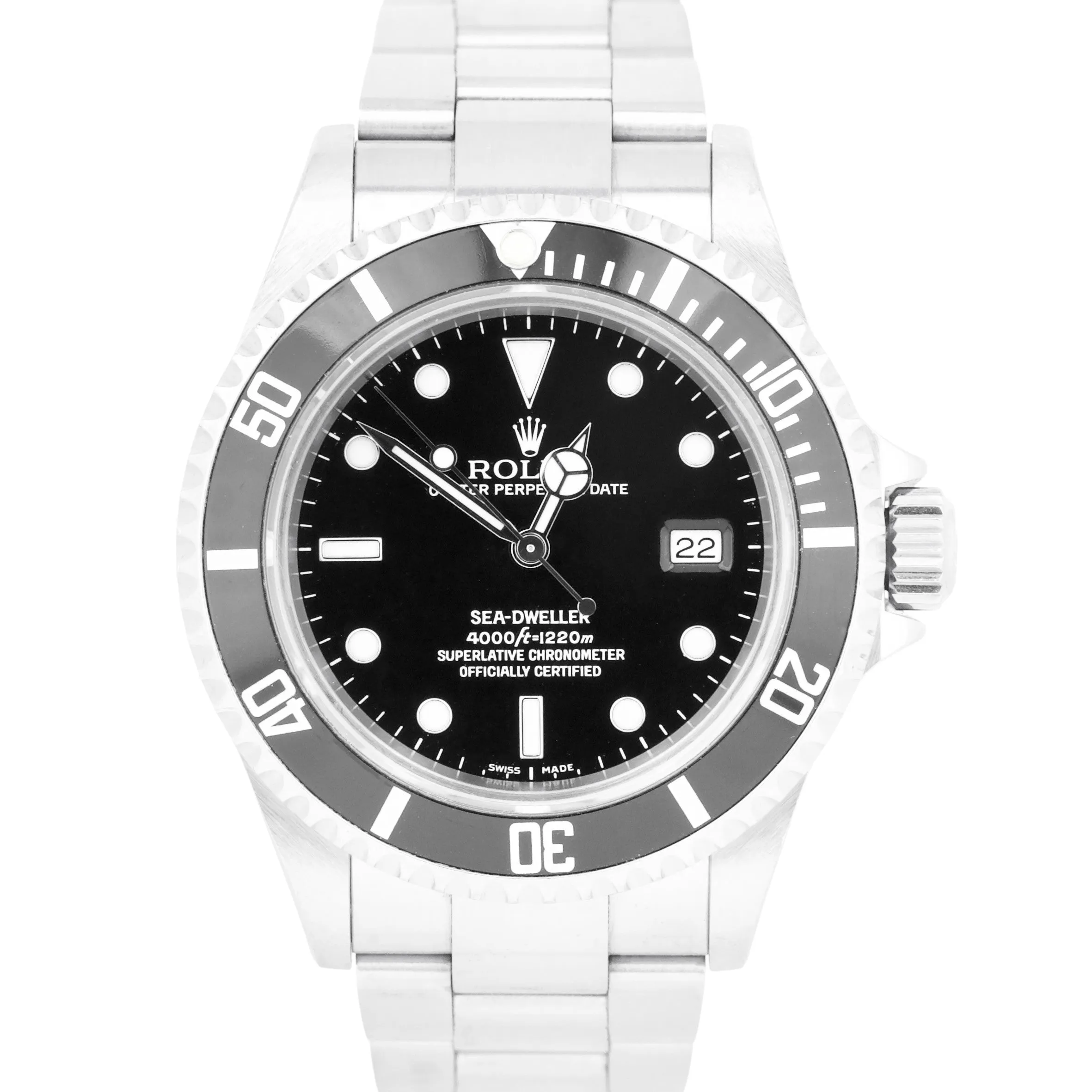 UNPOLISHED Rolex Sea-Dweller 16600 40mm Steel Black Automatic Watch BOX PAPERS