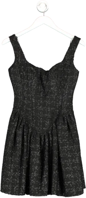 Unum Diem Black Jacquard Glittery Dress UK S