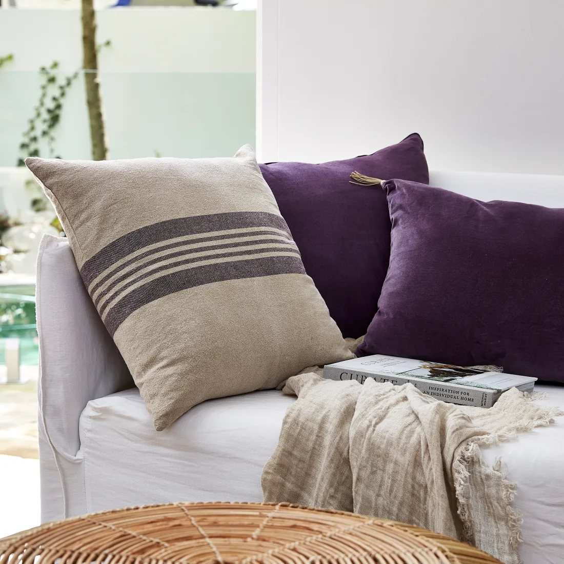 Urban Oasis Ava Square Cushion Vintage Plum