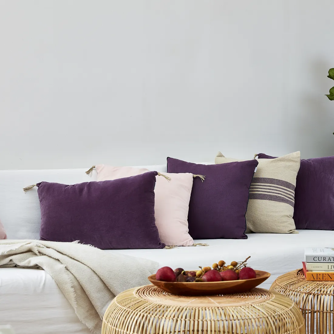 Urban Oasis Ava Square Cushion Vintage Plum