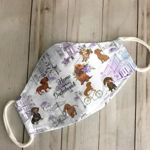 Urban, Vintage Flower And Dachshund EZ07 3007 Face Mask