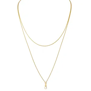 Victorian 14 Karat Yellow Gold Twisted Rope Antique Fob Chain Necklace