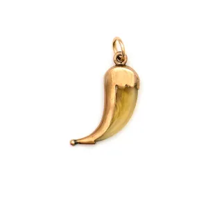 Vintage 10k Gold Cornetto Charm