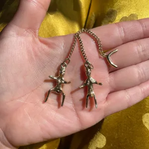 Vintage 14k Erotic Lovers Charm Fob