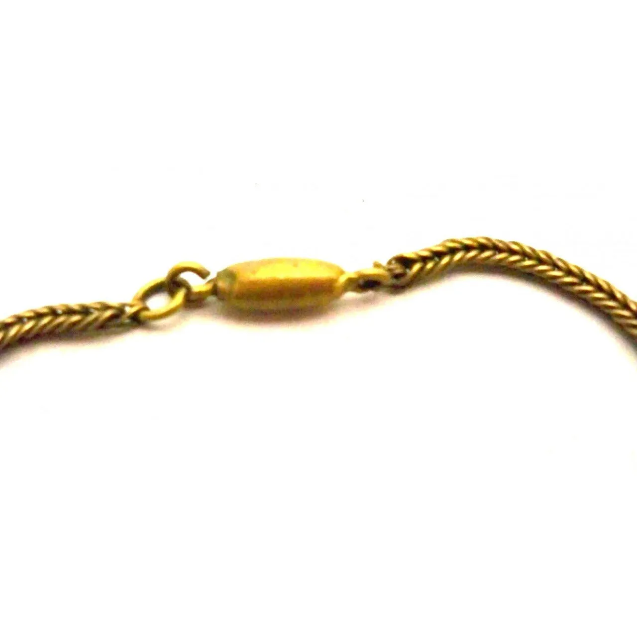 Vintage Amber Glass & Brass Necklace Downton Abbey 1920s Era