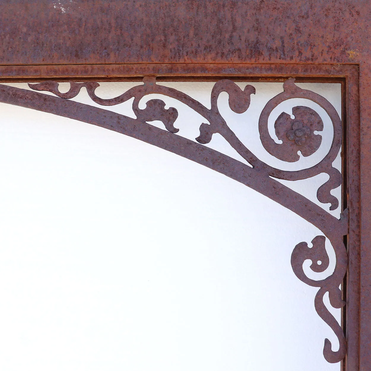Vintage American Gothic Revival Hammered Iron and Steel Screen Single Door