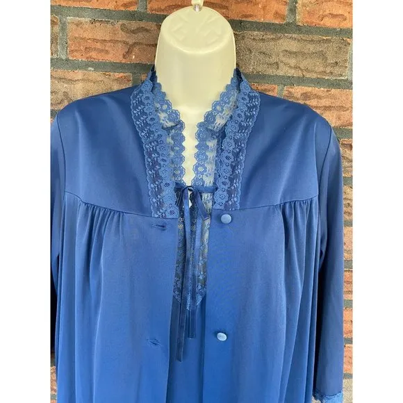 Vintage Dead Stock ShadowLine Set Small Sleeveless Gown Lng Slev Duster Robe NWT