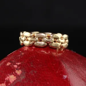 Vintage Estate 14K Yellow Gold Link Wedding Band - Size 5 1/4