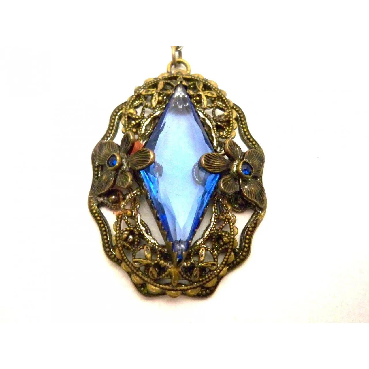 Vintage Necklace Blue Glass Downton Abbey Early 1920s