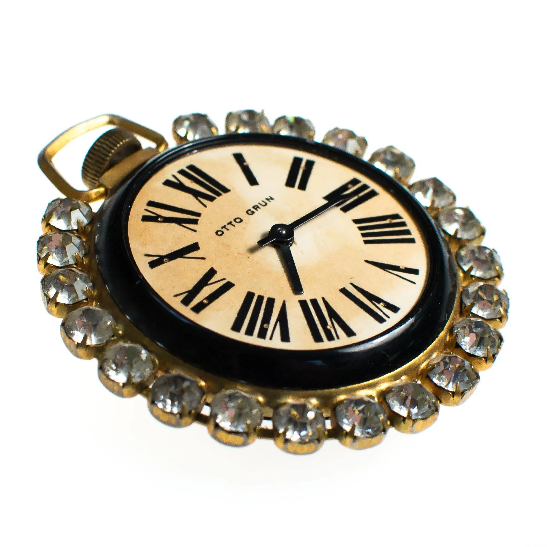 Vintage Otto Grun Watch with Diamante Crystals