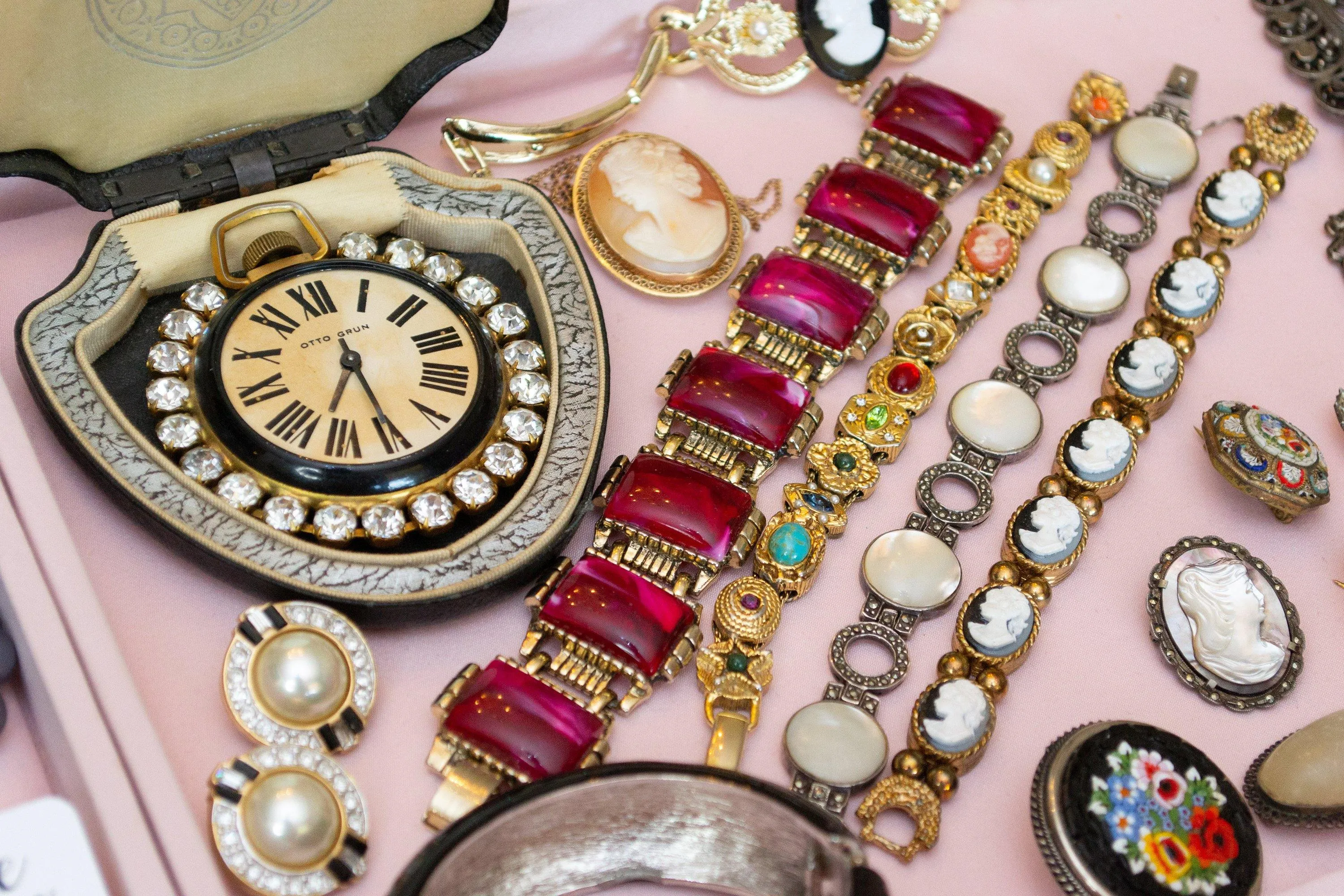 Vintage Otto Grun Watch with Diamante Crystals