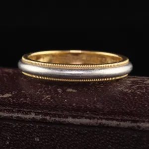Vintage Tiffany and Co 18K Yellow Gold and Platinum Wedding Band