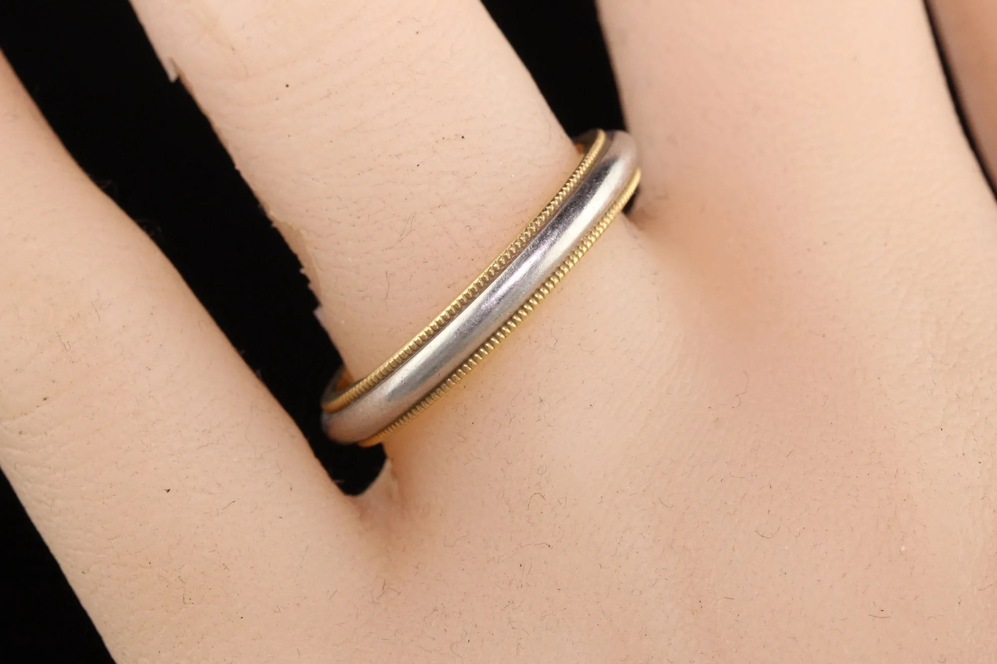 Vintage Tiffany and Co 18K Yellow Gold and Platinum Wedding Band