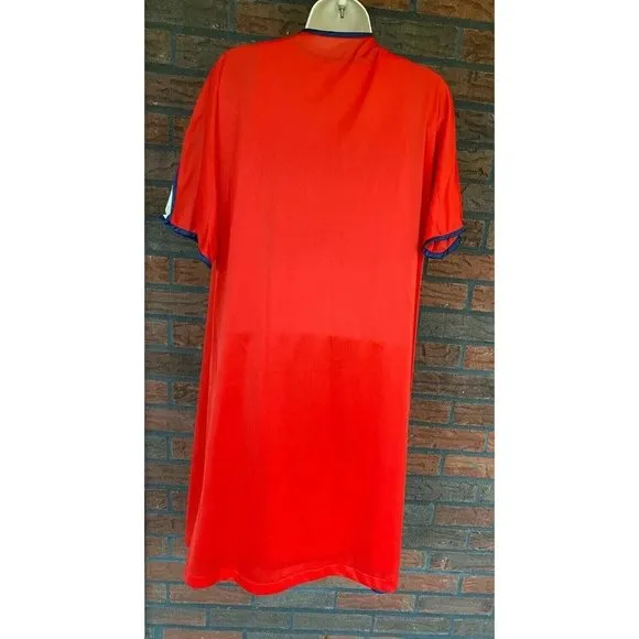 Vintage Vanity Fair Set Small Red Short Sleeve Duster Robe Sleeveless Gown Nylon