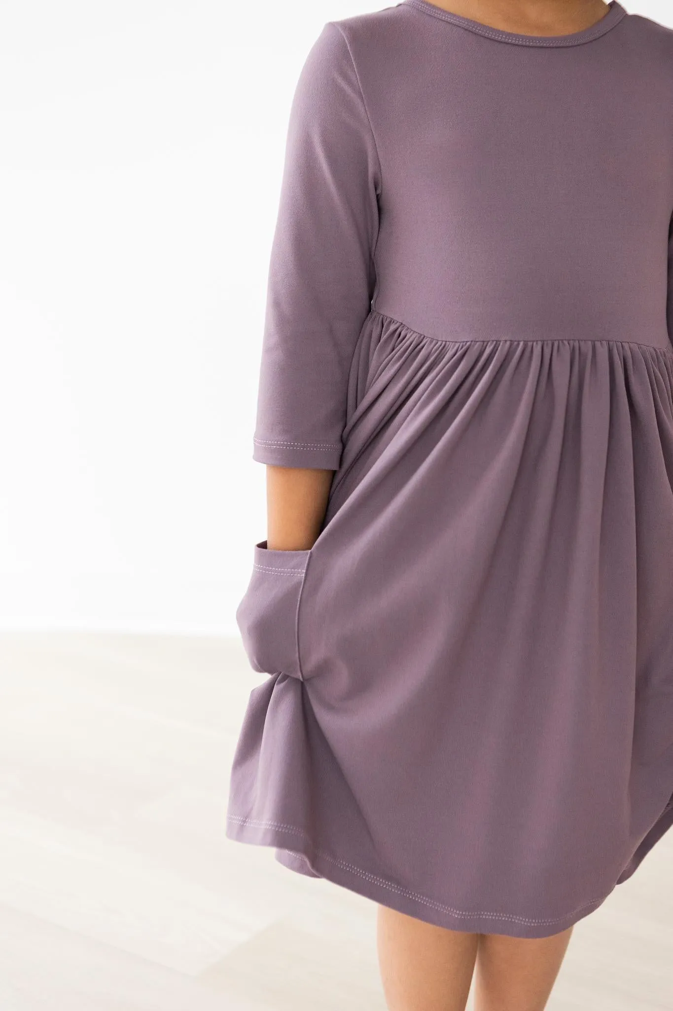 Vintage Violet 3/4 Sleeve Pocket Twirl Dress