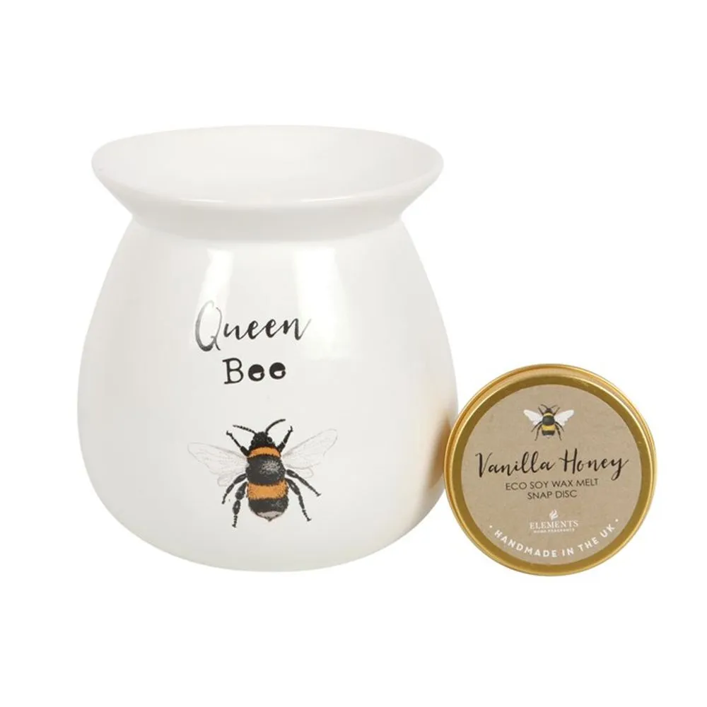 Wax Melt Burner Gift Set - Queen Bee Design with Vanilla Honey Melt