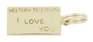 Western Telegraph "I LOVE YOU" Charm in 10 Karat Yellow Gold
