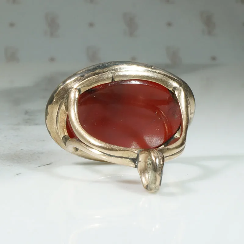 Woman with Rod & Orb Carnelian Intaglio Fob