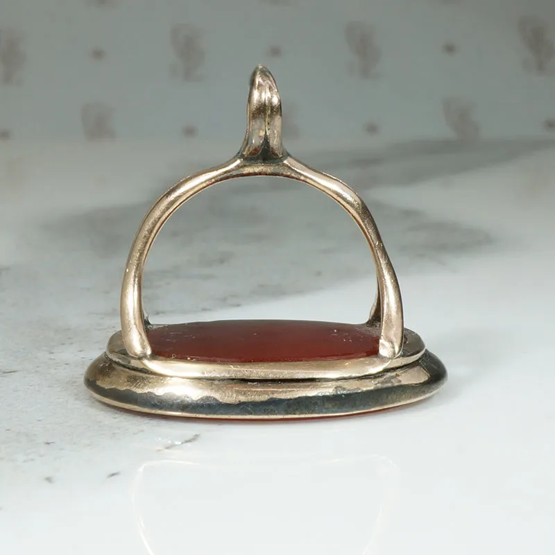 Woman with Rod & Orb Carnelian Intaglio Fob