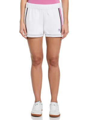 Women's Mesh Hem Contrast Stripe Tennis Shorts