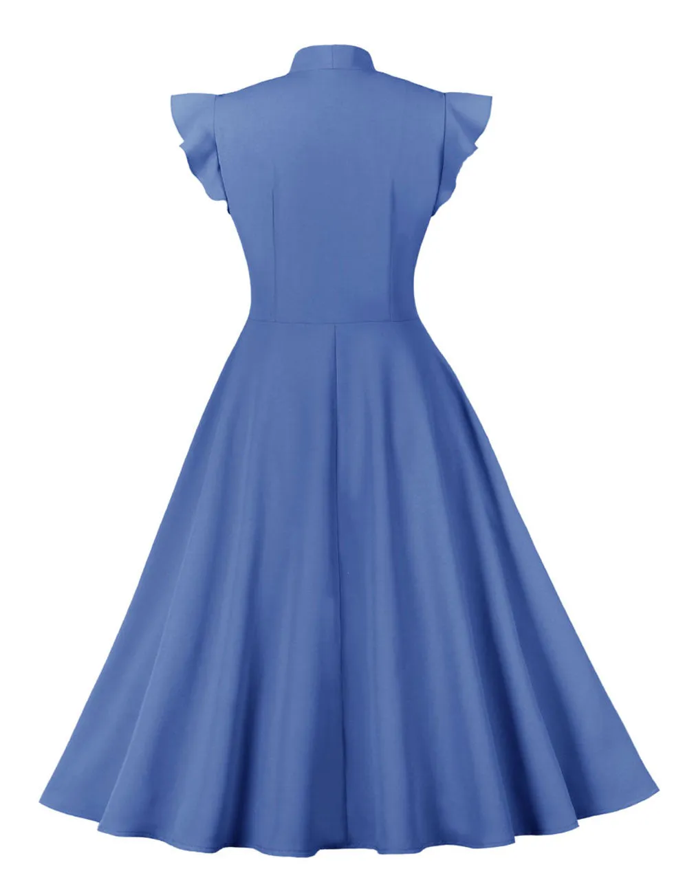 Yellow Ruffles Butterfly Sleeve 1950S Vintage Dress